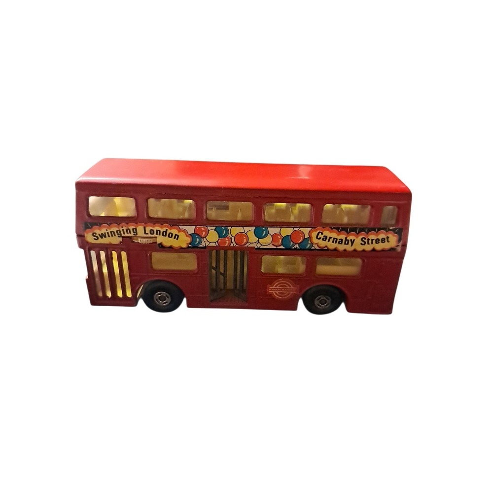 70s Matchbox Red Double Decker Bus Metal Toy Model The Londoner Swinging Carnaby